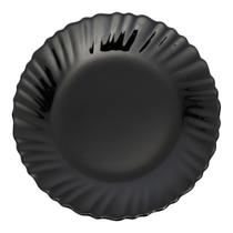 Prato Raso de Vidro Preto Opalino Feston 26cm Em Casa Tem Prato Raso de Vidro Preto Opalino Feston 26cm Em Casa Tem