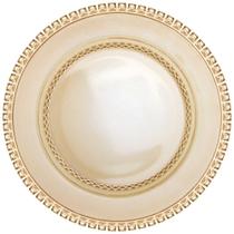 Prato raso Diamante em cristal D27cm cor ambar luster - L'Hermitage