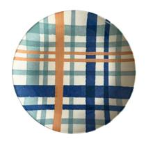 Prato Raso em Cerâmica Coup Pic Nic Xadrez 28 cm - 1 unid.