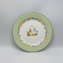 Prato Raso Em Cerâmica Pascoa Garden 26,5cm Luiz Salvador