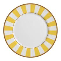 Prato Raso em Cerâmica Stripe Linhas Amarelo 29,5cm - 1 un.