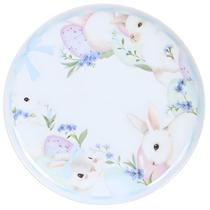Prato raso em melamina com estampa de Páscoa Provençal 25,5 cm