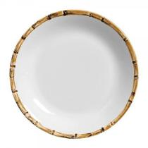 Prato Raso em Porcelana Bambu 27,5cm Branco Lyor