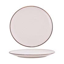 Prato Raso em Porcelana Talita Branco 26cm - Mai Home
