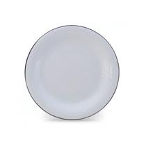 Prato Raso Esmaltado Branco - 26 cm