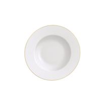 Prato Raso Filetado Tramontina Elisa em Porcelana com Borda Dourada 28 cm Prato Raso Filetado Tramontina Elisa em Porcelana com Borda Dourada 28 cm