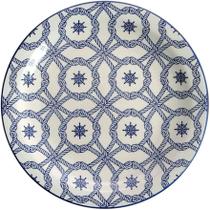 Prato Raso Floreal Náutico 26 cm Azul Oxford