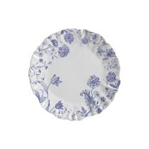 Prato Raso Flowers Blue Cerâmica Maison Blanche 27cm Prato Raso Flowers Blue Cerâmica Maison Blanche 27cm
