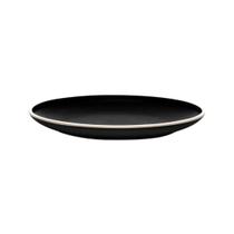 Prato Raso Grande 27cm De Melamina Preta Minimalista KitNet