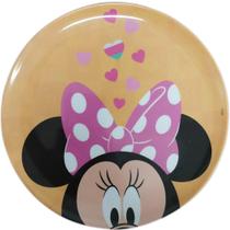 Prato Raso Infantil Disney Minnie Meninas Melamine 20Cm Prato Raso Infantil Disney Minnie Meninas Melamine 20Cm