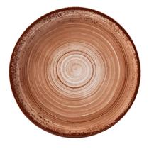 Prato Raso Jantar 27cm Esfera Marrom Porcelana Decorada Schmidt