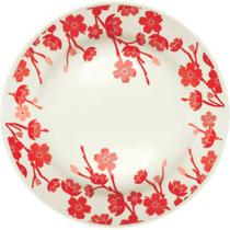Prato Raso Jardim Oriental 24cm Cerâmica Premium Branco Biona