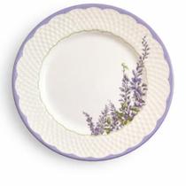 Prato Raso Lolly Flores Lilás Mesa Posta 30cm