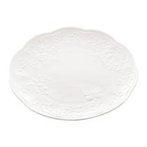 Prato Raso Lyor Butterfly Flower Porcelana Branco