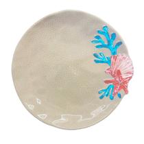 Prato Raso Melamina Conchas do Mar 28cm Rose 50082 - EntreCasa