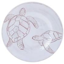 Prato Raso Melamina Detalhe Tartaruga Bege 28cm 50202 - EntreCasa