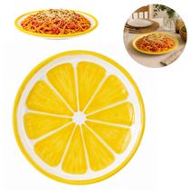Prato Raso Melamina Estampa Frutas 25,5cm Elegante Prato Raso Melamina Estampa Frutas 25,5cm Elegante