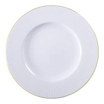 Prato Raso Mesh Filetado em Porcelana 28cm Branco Tramontina
