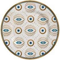 Prato Raso Olho Grego em Cerâmica 28,5cm - Alleanza