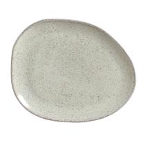 Prato Raso Oval Cerâmica Orgânico Pistache 31x26,5 1 unid