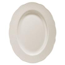 Prato Raso Oval em Porcelana Perle Branco 28cm