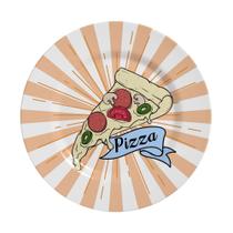 Prato Raso para Pizza em Cerâmica Laranja - ALLEANZA