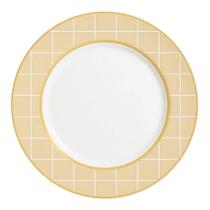 Prato Raso Plus Estampa Xadrez de Páscoa Amarelo