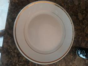 Prato raso porcelana antigo friso ouro
