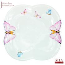 Prato Raso Porcelana Borboleta 24cm Prato Raso Porcelana Borboleta 24cm