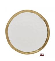Prato Raso Porcelana Dubai Branco e dourado 25cm Prato Raso Porcelana Dubai Branco e dourado 25cm