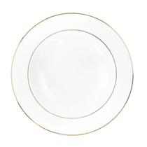 Prato Raso Porcelana Luxo Borda Dourada 27cm Majesty Gold Mesa Posta