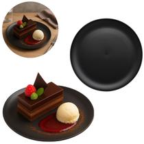 Prato Raso Preto Resistente Oriental Sobremesas 18,5cm