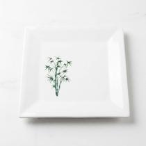 Prato Raso Quadrado 26cm Ideal para Jantares Especiais e Sushi. cor:BRANCO COM DECALQUE Prato Raso Quadrado 26cm Ideal para Jantares Especiais e Sushi. cor:BRANCO COM DECALQUE