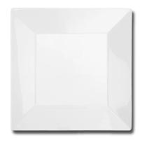 Prato Raso Quadrado Branco de Melamina 20cm Leve Plástico Resistente - Bestfer Prato Raso Quadrado Branco de Melamina 20cm Leve Plástico Resistente - Bestfer