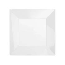 Prato Raso Quadrado em Melamina Branca para Cozinha Servir