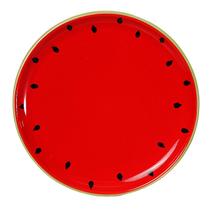 Prato Raso Redondo Melancia Tutti-Frutti em Cerâmica 2x23cm 120-369MEL - Silveira Prato Raso Redondo Melancia Tutti-Frutti em Cerâmica 2x23cm 120-369MEL - Silveira