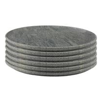 Prato Raso Refeição Pedra Sabão 26 cm - 06 unidades