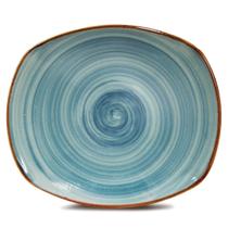 Prato Raso Retangular Artisan Coupé 25,4x22,6 cm Azul Corona
