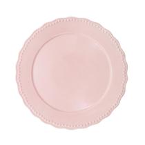 PRATO RASO ROSA EM PORCELANA LINHA PEARL 27cm PRATO RASO ROSA EM PORCELANA LINHA PEARL 27cm