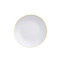 Prato Raso Tramontina Anna Em Porcelana Com Filete De Ouro 28 Cm Prato Raso Tramontina Anna Em Porcelana Com Filete De Ouro 28 Cm