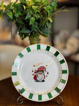 Prato raso vidro natal encantado verde 24cm