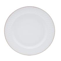 Prato Raso Vidro Opalino Branco Fio Ouro 26,5cm Mesa Jantar Unidade Resistente Refeição Casa Hotel Prato Raso Vidro Opalino Branco Fio Ouro 26,5cm Mesa Jantar Unidade Resistente Refeição Casa Hotel