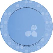 Prato redondo de acrilico azul 15cm strawplast c/10