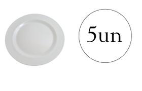 Prato Redondo de Melanina Branco linha Luxo 22cm- Kit 5un - ARCÓLOR