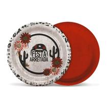 Prato Redondo Festa Arretada Cordel 18cm - 8 Unidades Prato Redondo Festa Arretada Cordel 18cm - 8 Unidades