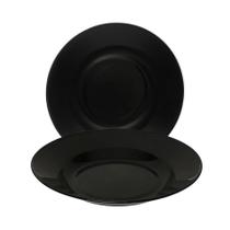 Prato Redondo Fundo Mesa Cerâmica Opaline Preto Restaurante 20 Cm Prato Redondo Fundo Mesa Cerâmica Opaline Preto Restaurante 20 Cm