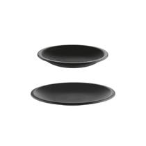 Prato Redondo Lanche Preto Plastico Solido BPA Free 2un