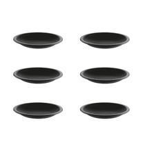 Prato Redondo Lanche Preto Plastico Solido BPA Free 6un