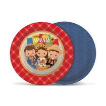 Prato Redondo Quadrilha Festa Junina 18cm - 8 Unidades