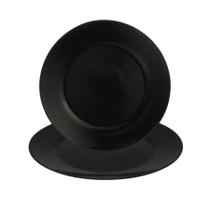 Prato Redondo Raso Mesa Opaline Cerâmica Preto Restaurante 19cm Prato Redondo Raso Mesa Opaline Cerâmica Preto Restaurante 19cm